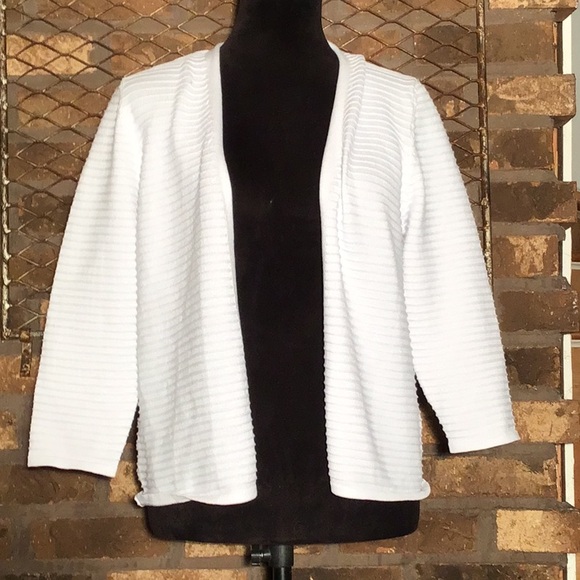 Peyton Primrose Sweaters - Peyton Primrose cardigan sweater white ribbed L